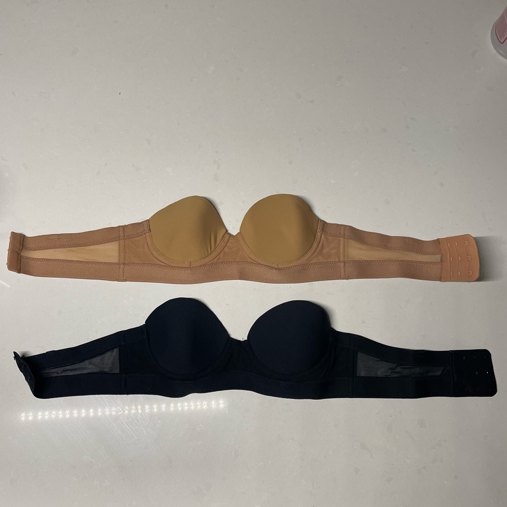 Pepper strapless nude and black bras size 30A, selling as package with both bras